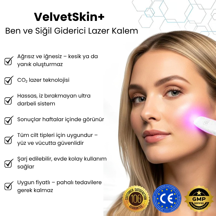 VelvetSkin+™ Hepsi Bir Arada CO₂ Lazer Silici Kalem | Benleri, Siğilleri, Cilt Kusurlarını ve Pigmentasyonları Giderir